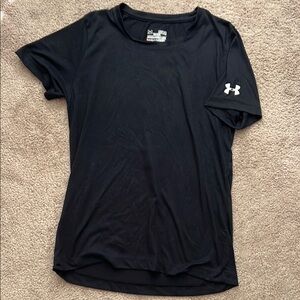 Under Armour high neck black short sleeve shirt
